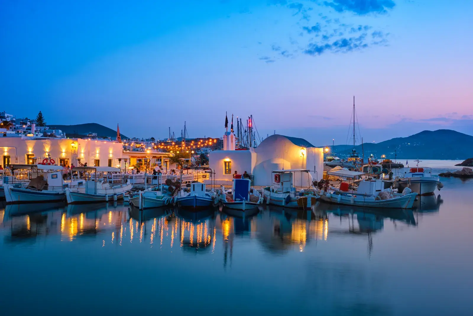 Picturesque naousa town on paros island greece in